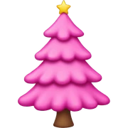 pink christmas tree sticker