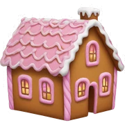 A pink gingerbread house sticker