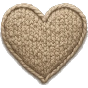 A beige knitted heart sticker
