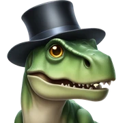 Dinosaur with top hat sticker