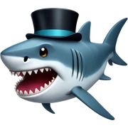 Shark with a top hat sticker