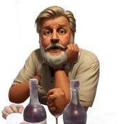old man with wine glass sticker