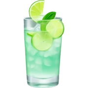 Gin fiz drink with a lime sticker