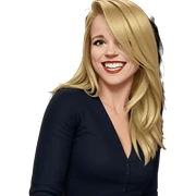 blonde girl with joyful smile sticker