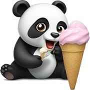 Panda eating ice cream sticker