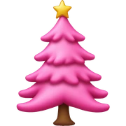 pink christmas treee sticker