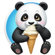 Panda eating ice cream sticker