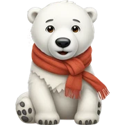 cute polar bear with scarf sticker