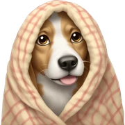 Dog in blanket  sticker
