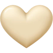 Cream colored heart sticker