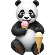 Panda eating ice cream sticker