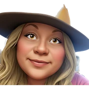 cheerful girl in a hat sticker