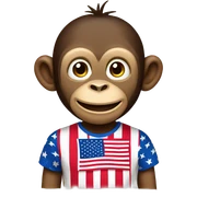 Monkey with American Flag Shirt sticker