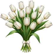 white tulip bouquet  sticker