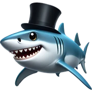 Shark with a top hat sticker
