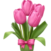 Pink tulips with a bow sticker
