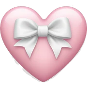 Pastel pink heart with white bow sticker