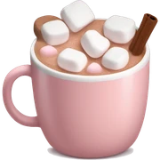 Light Pink mug of hot chocolate with marshmallows  sticker