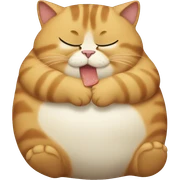 fat cat eating sticker