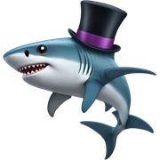 Shark with a top hat sticker
