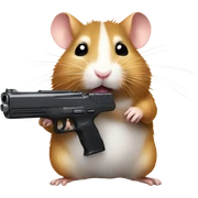 Hamster with a gun sticker