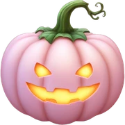 Pastel Pink Pumpkin "A pastel pink pumpkin with a glowing surface, sparkly vines, and tiny heart-shaped patterns carved into it." sticker