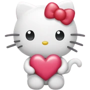 hello kitty with heart sticker
