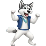 Dancing husky sticker