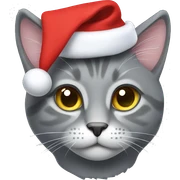 Grey cat in Christmas cap sticker