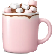 Light Pink mug of hot chocolate with marshmallows  sticker