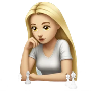 Blonde girl playing chess sticker