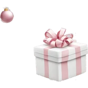 Light pink Christmas gifts under a white Christmas tree  sticker