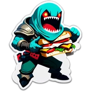 Pyke from League of Legends eating dirty sandwich sticker