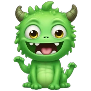 Cute baby green monster sticker
