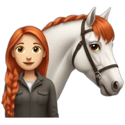 Red haired Girl with horse sticker