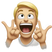 Excited with hands covering mouth sticker