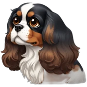 Tri-color Cavalier King Charles spaniel sticker