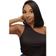 smiling girl with jewelry sticker