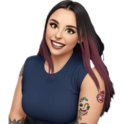 smiling girl with tattoos sticker