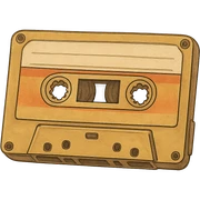 ghibli style cassette tape without background sticker
