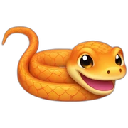 Cute orange snake smile sticker