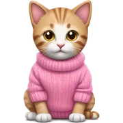 Kitten wearing pink sweater  sticker
