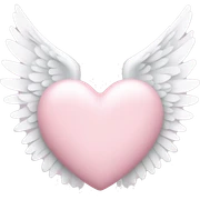 pastel pink heart with white wings sticker