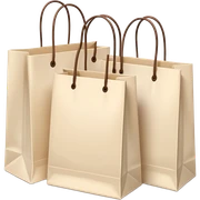 Three cream paper shopping bags sticker