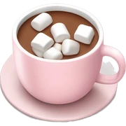 Light Pink mug of hot chocolate with marshmallows  sticker