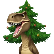 T. rex a Christmas tree sticker