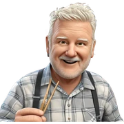 smiling old man in plaid sticker