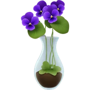 Violets in a clear vase sticker