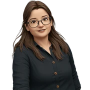 brown-haired girl outdoors with glasses sticker