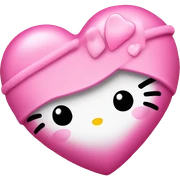 Pink heart with hello kitty with lether n sticker